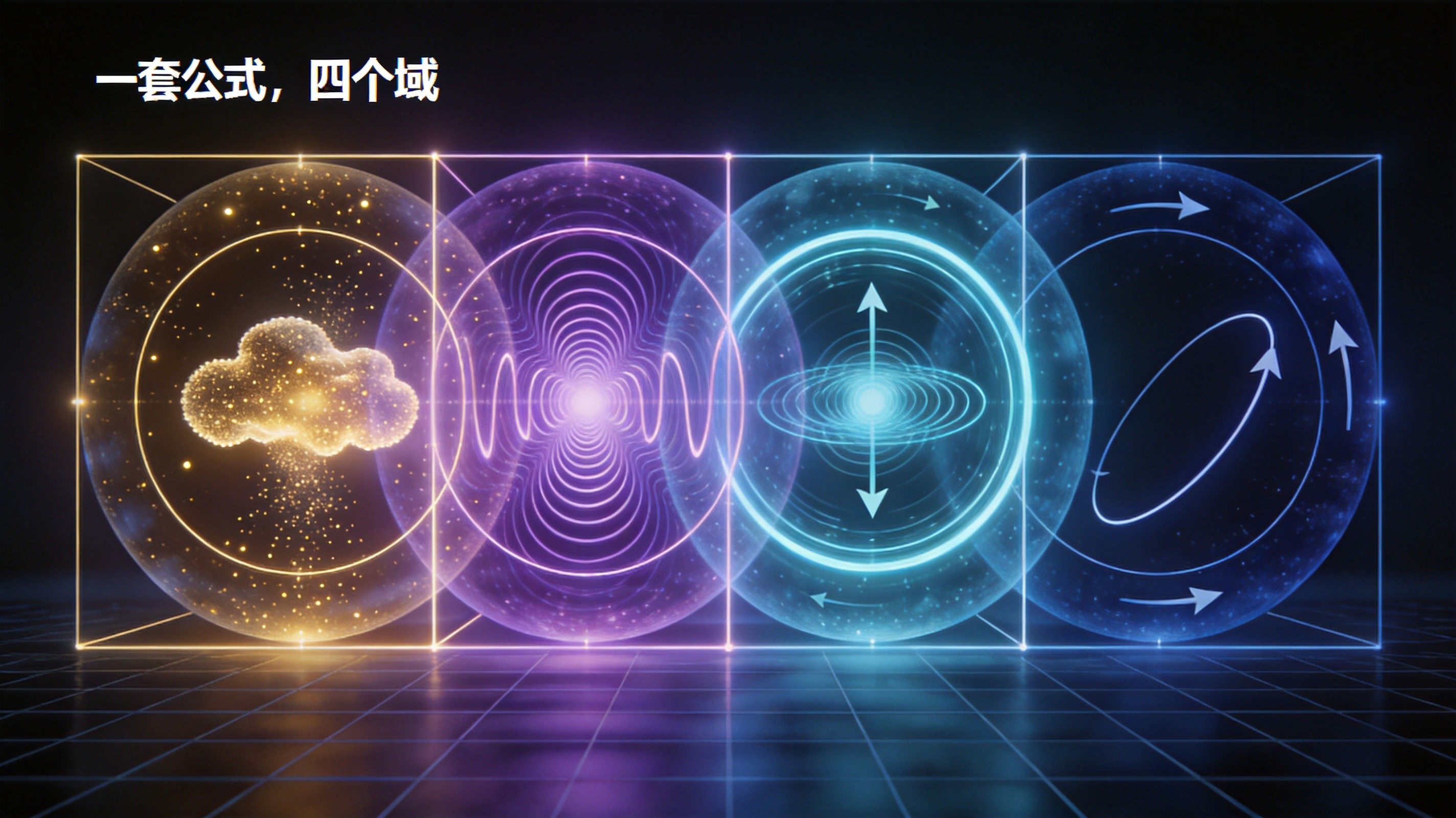 力学世界模型四域嵌套可视化